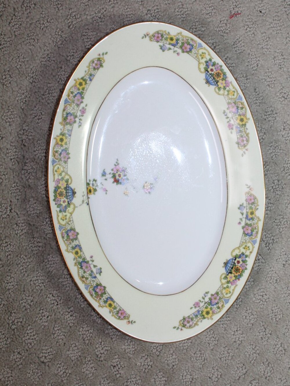 Thomas Bavaria Asturia Gold Trimmed Floral 12.75" Medium Oval Serving Bowl/Plate